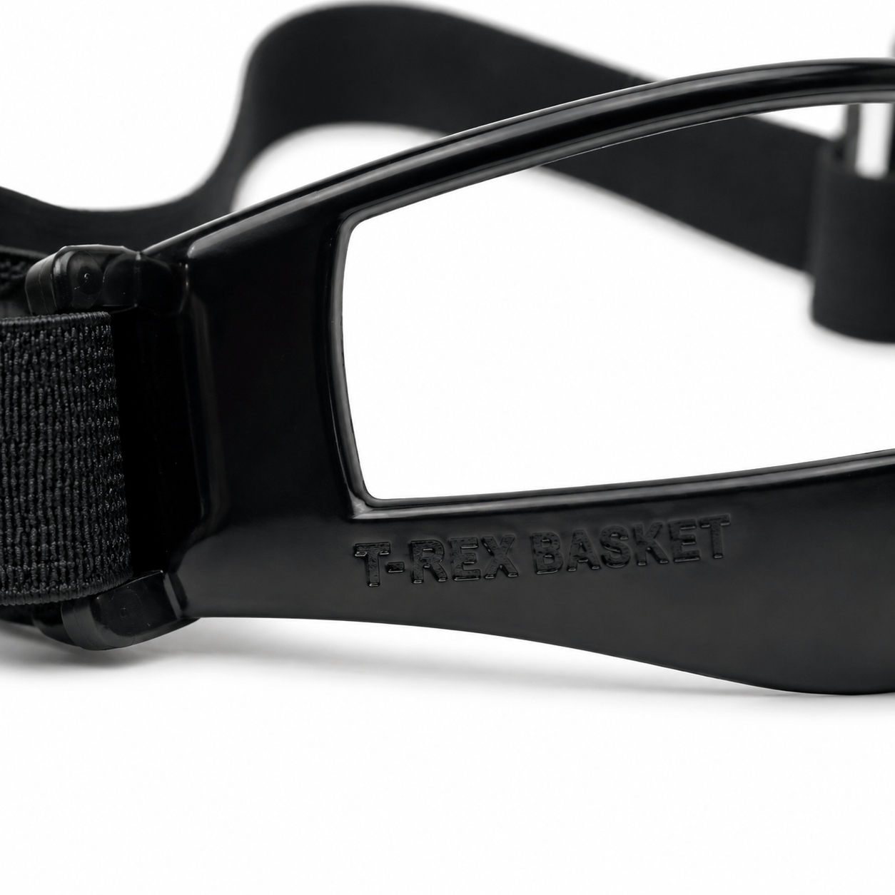 Black T-rex BASKET Dribble Goggles – logo detail